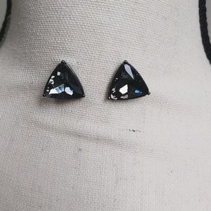 French Connection Dark Grey Triangle Earrings